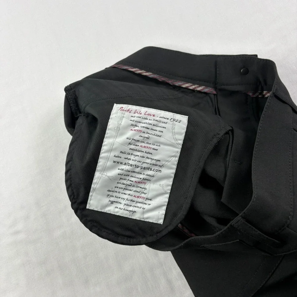 Alberto Pants Mens Size 50 (34x32) Black‎ Ceramica Chino Stretch Golf Casual
